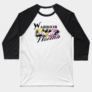 Warrior Woman | Splatter War Paint Pink Yellow Black Baseball T-Shirt